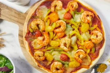 Pizza mit Scampi